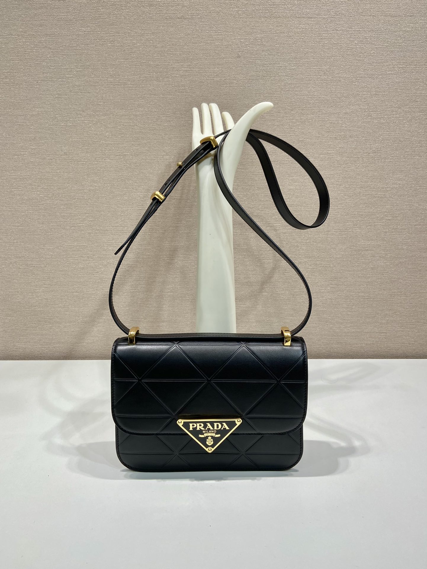 Pra*a saffiano leather shoulder bag