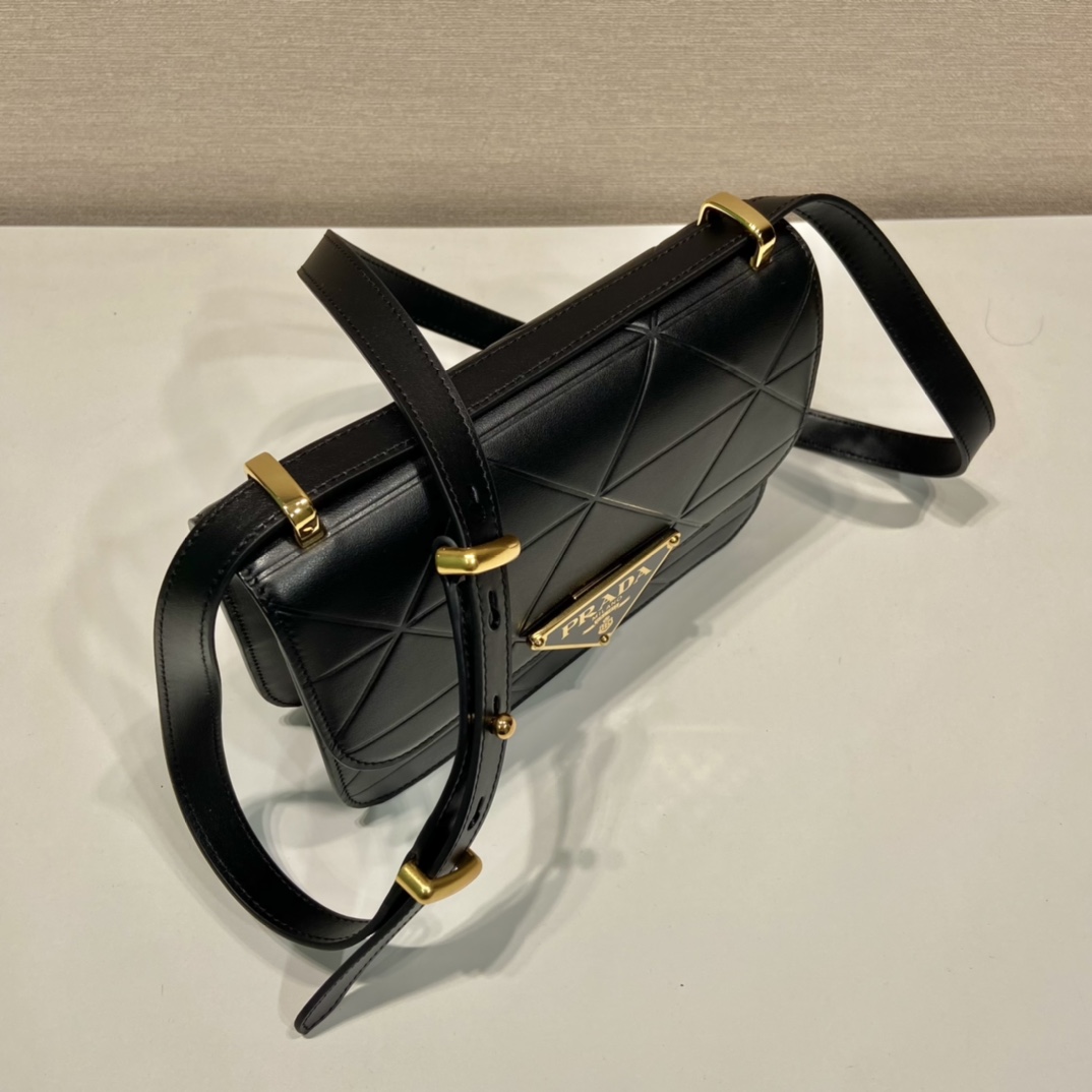 Pra*a saffiano leather shoulder bag