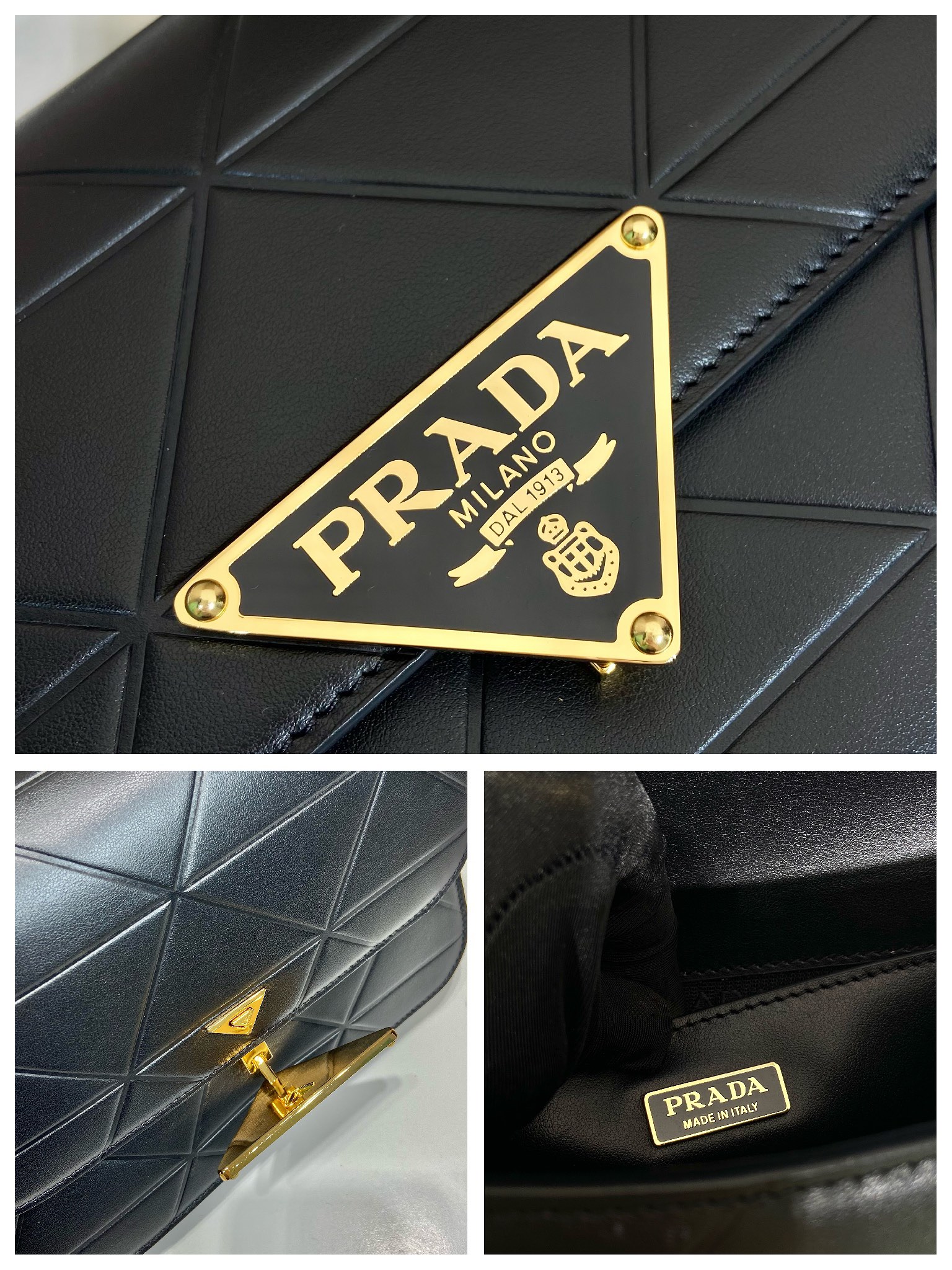 Pra*a saffiano leather shoulder bag