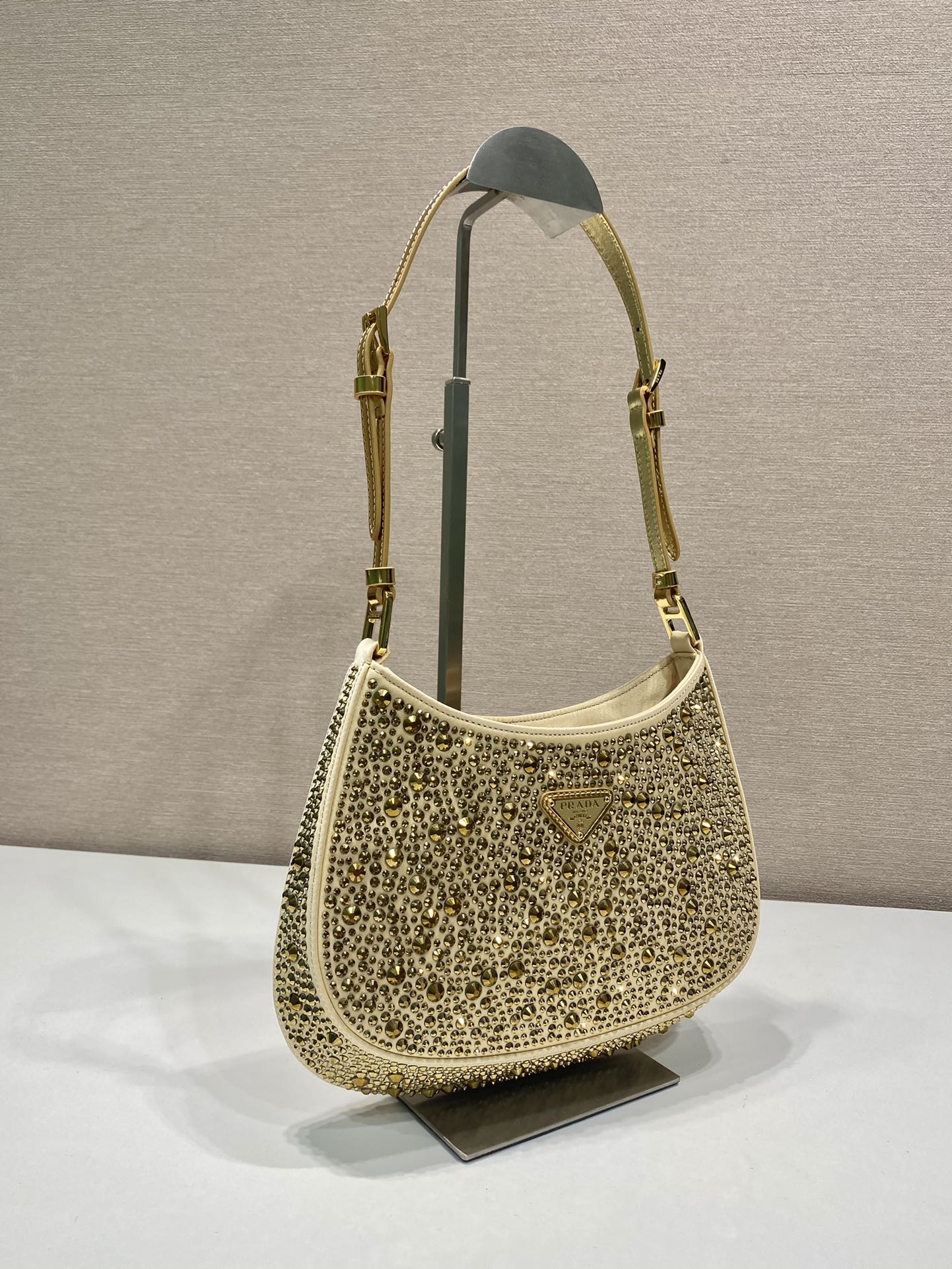 Pra*a cleo satin bag with crystals