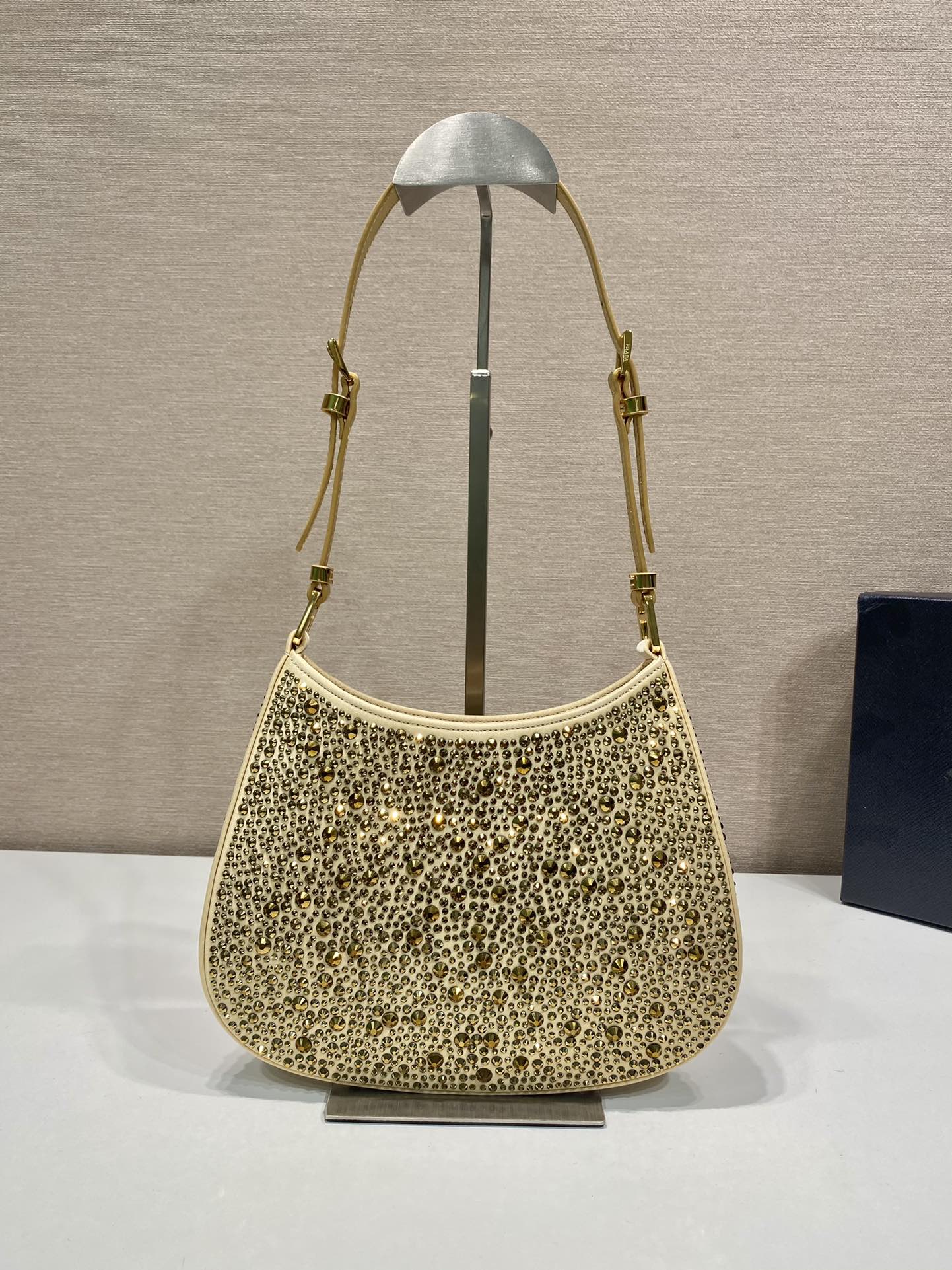 Pra*a cleo satin bag with crystals