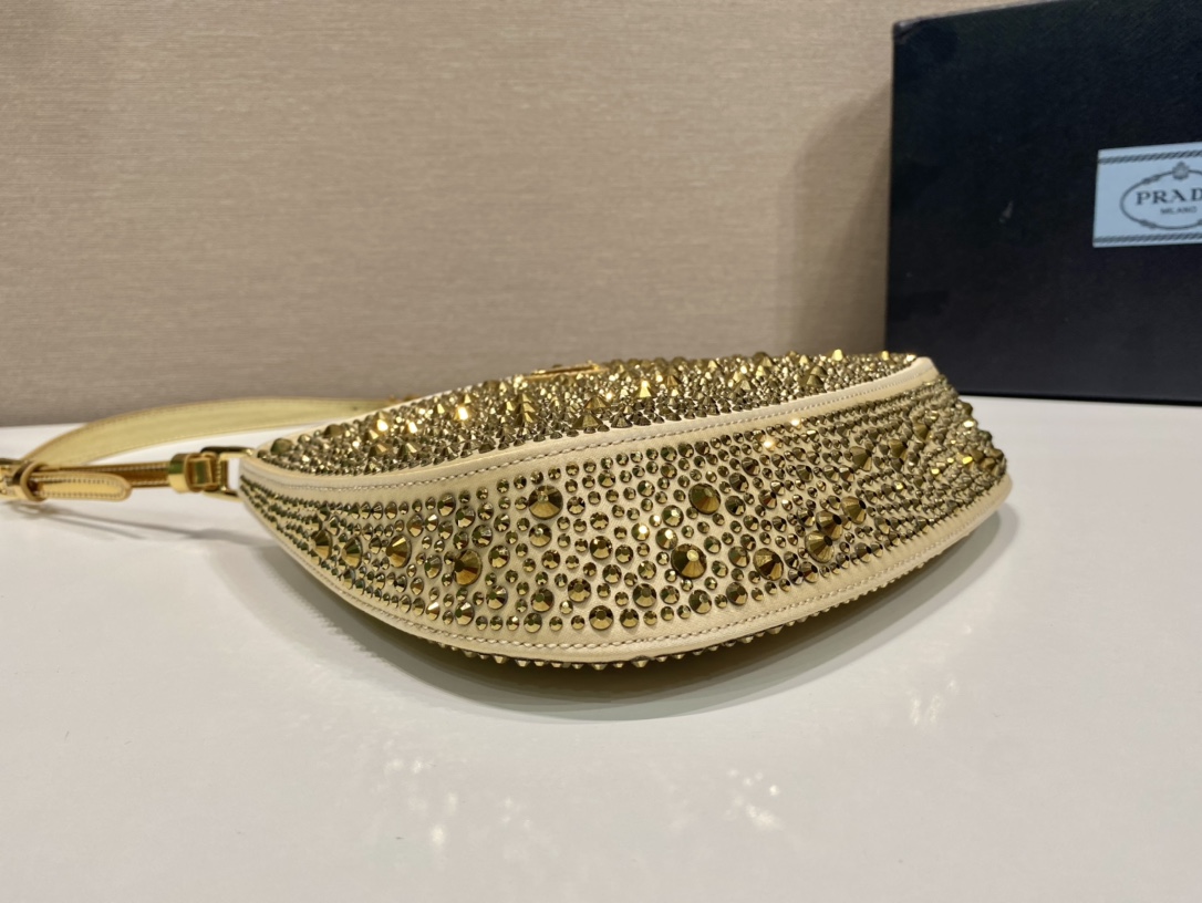 Pra*a cleo satin bag with crystals