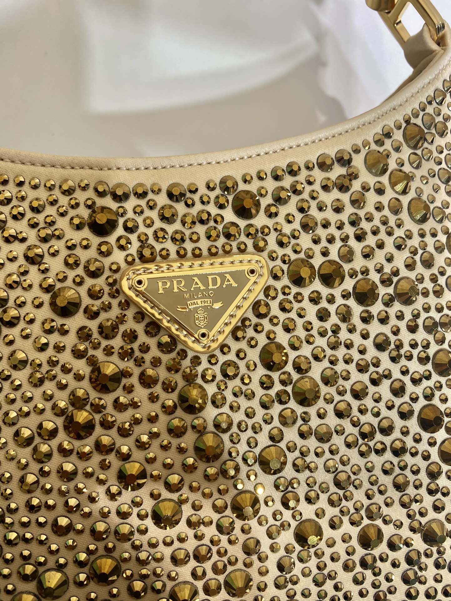 Pra*a cleo satin bag with crystals