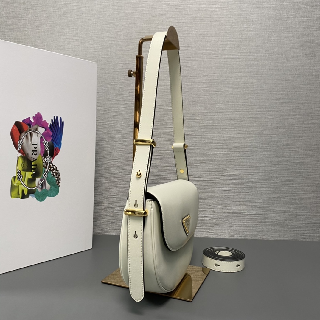 Pra*a arqué leather shoulder bag moon bag