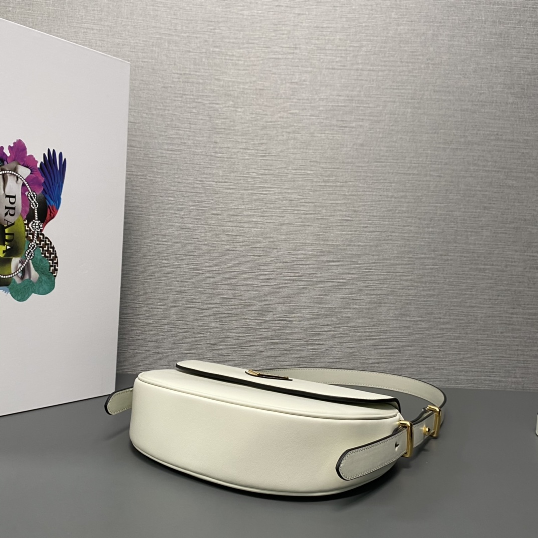 Pra*a arqué leather shoulder bag moon bag