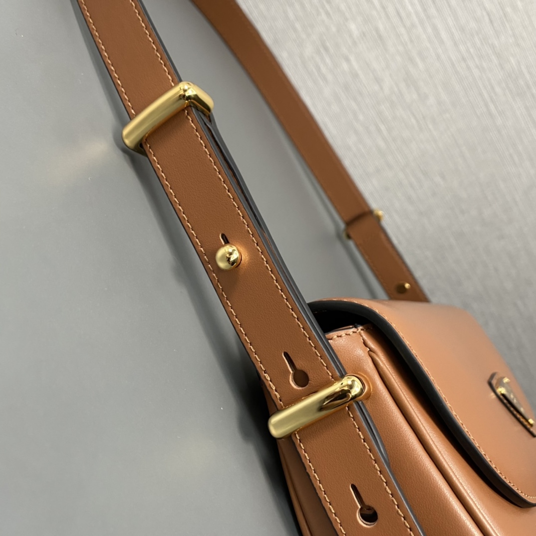 Pra*a arqué leather shoulder bag moon bag