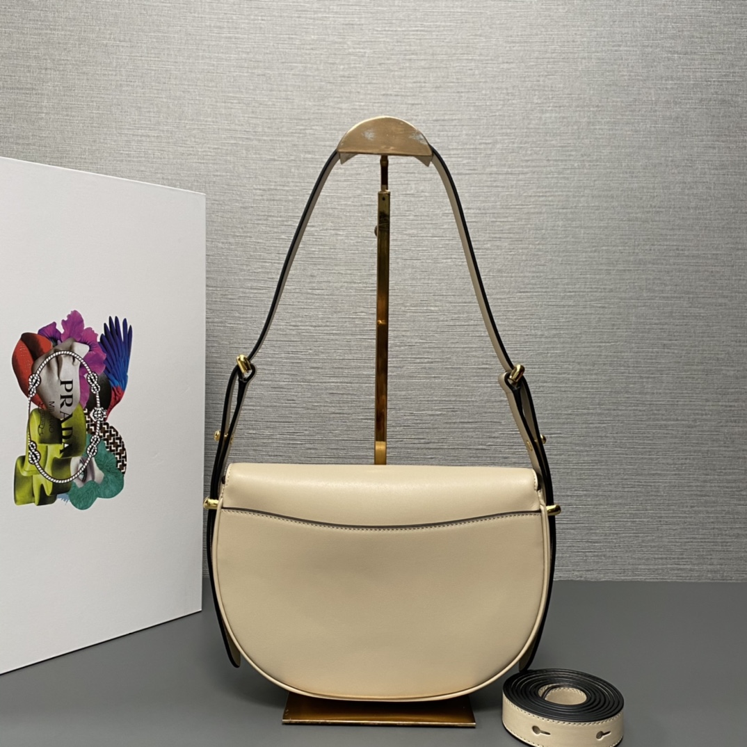 Pra*a arqué leather shoulder bag moon bag
