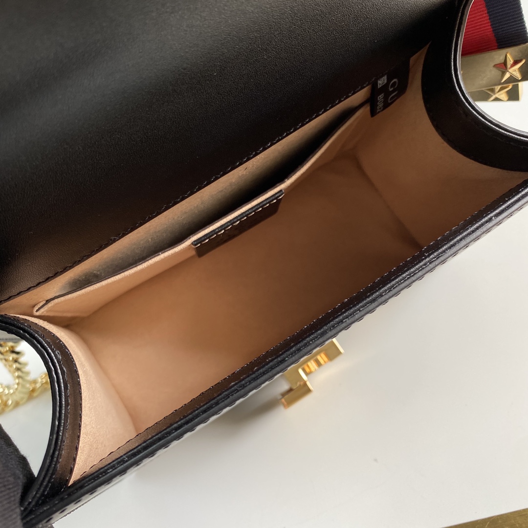 G*u*i leather sylvie mini chain bag
