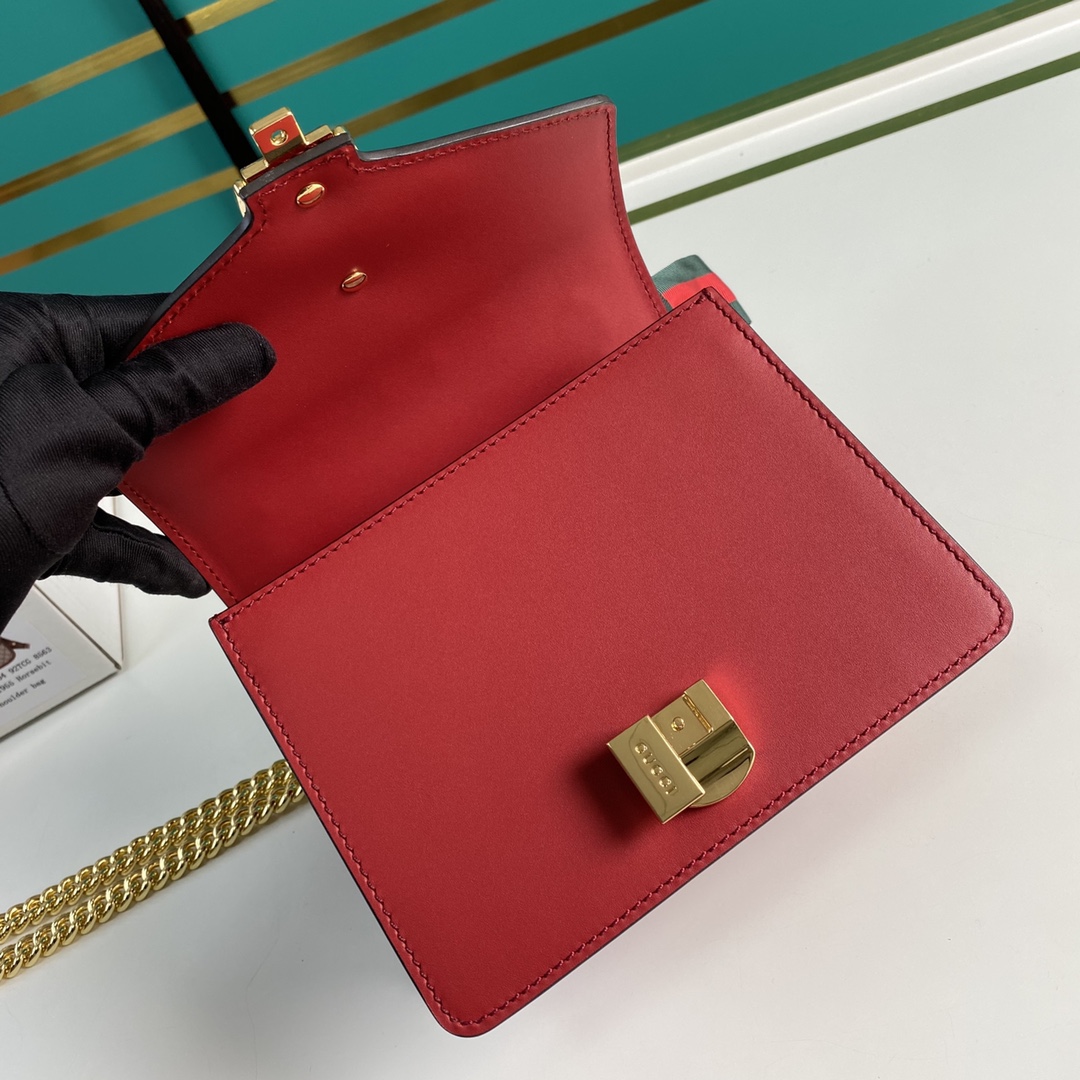 G*u*i leather sylvie mini chain bag