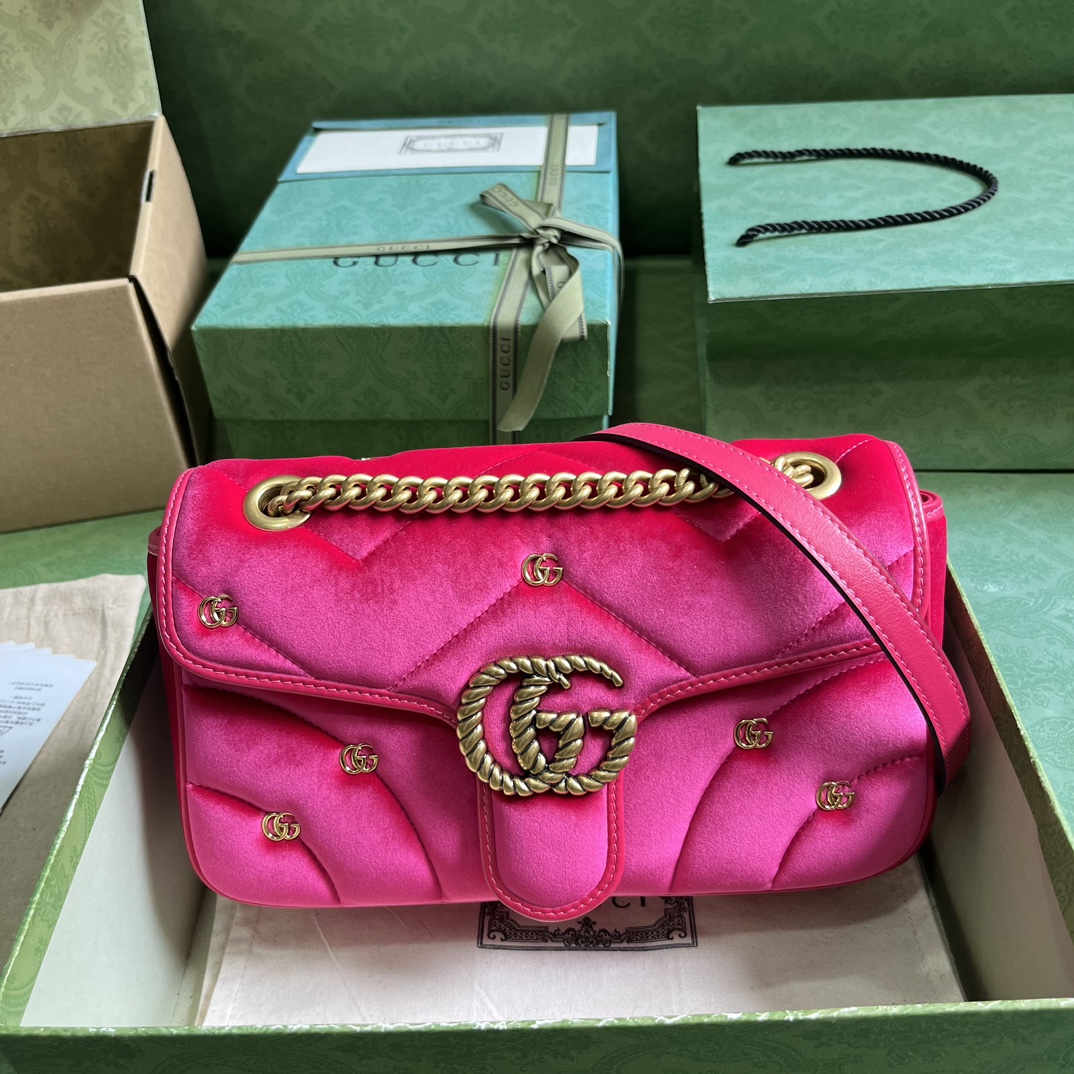G*u*i gg marmont small velvet shoulder bag