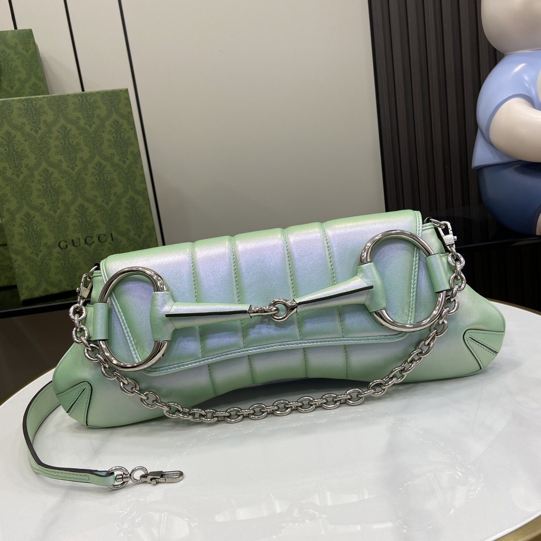 G*u*i horsebit chain medium shoulder bag