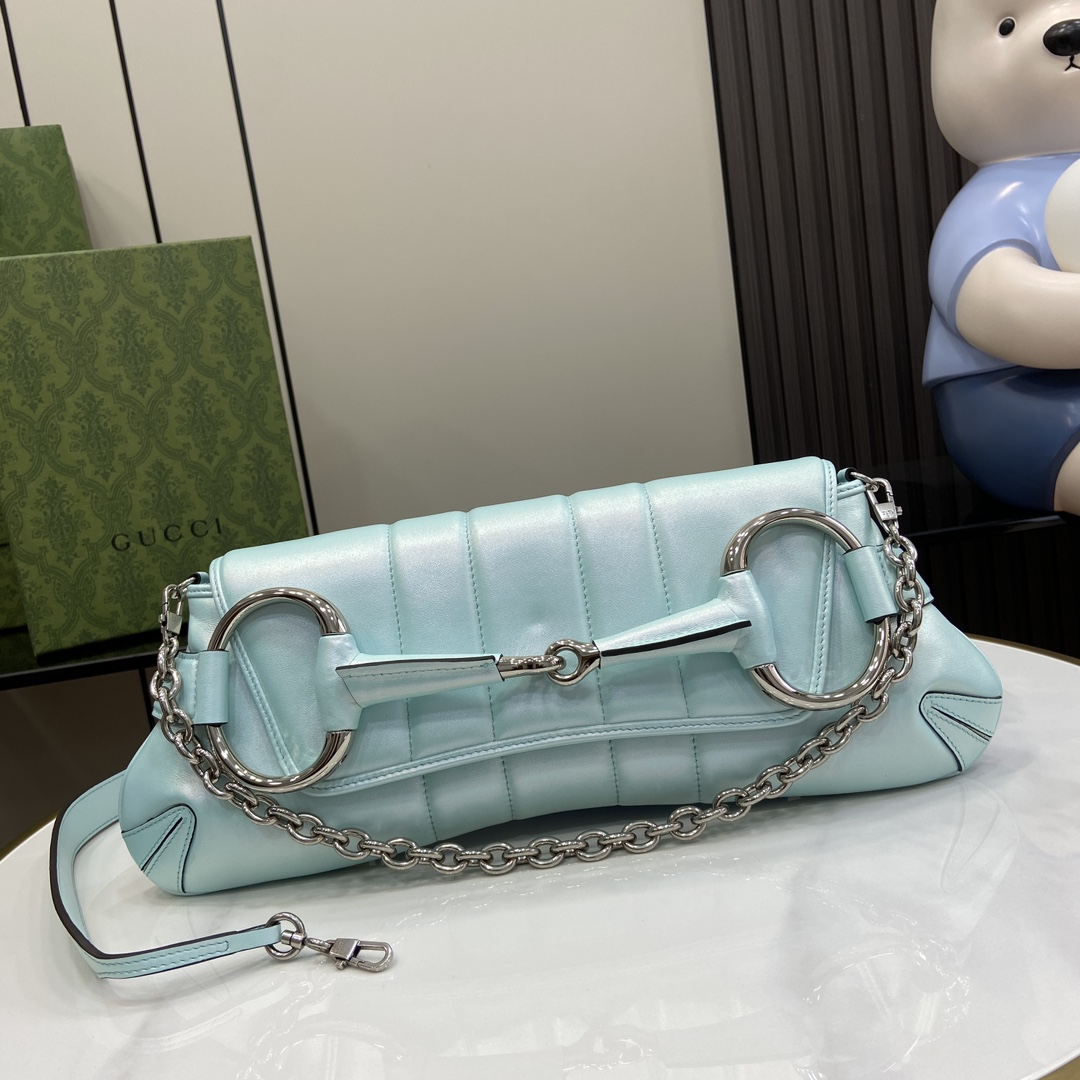 G*u*i horsebit chain medium shoulder bag