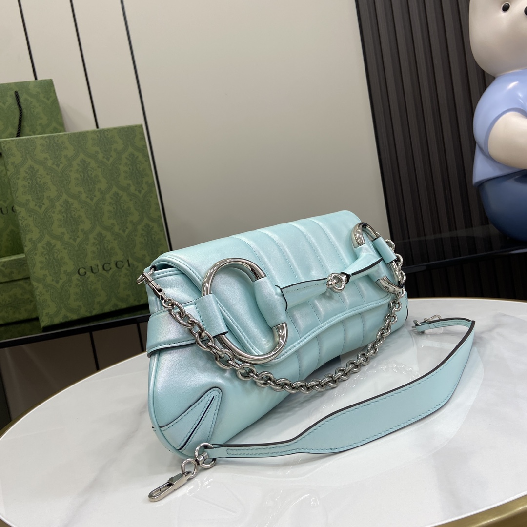 G*u*i horsebit chain medium shoulder bag