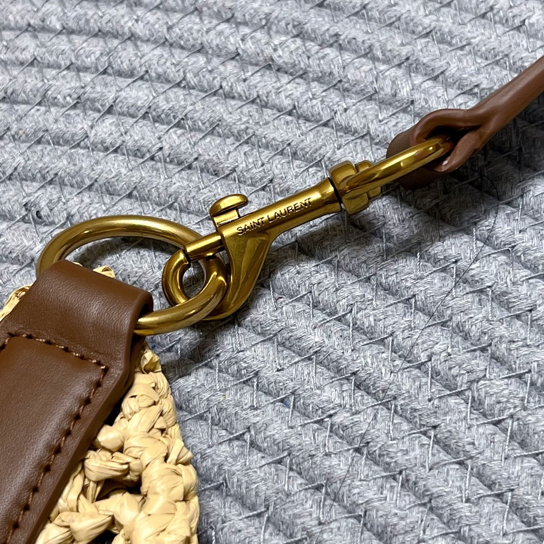 YSL OXALIS BAG IN RAFFIA MACRAMÉ