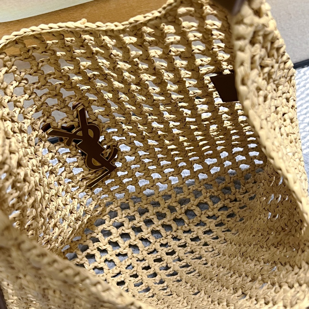YSL OXALIS BAG IN RAFFIA MACRAMÉ