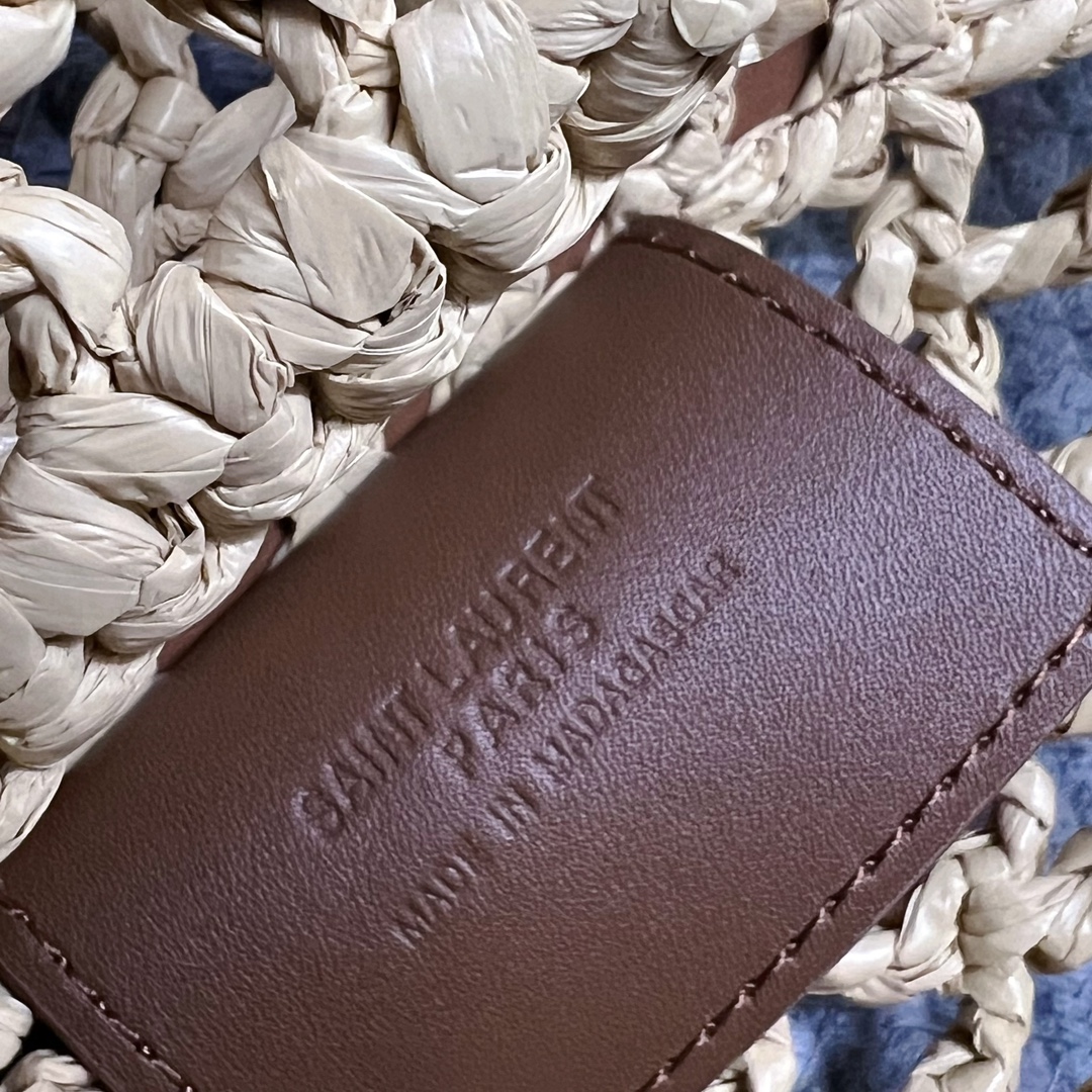 YSL OXALIS BAG IN RAFFIA MACRAMÉ