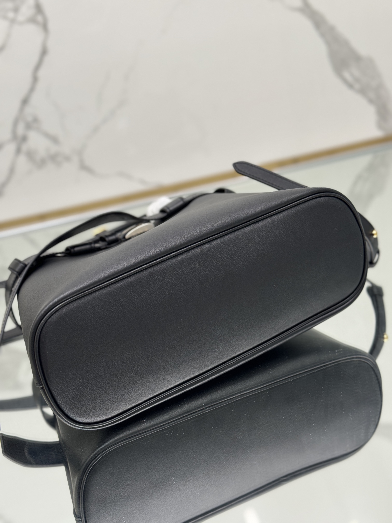 Pra*a buckle medium leather handbag with belt