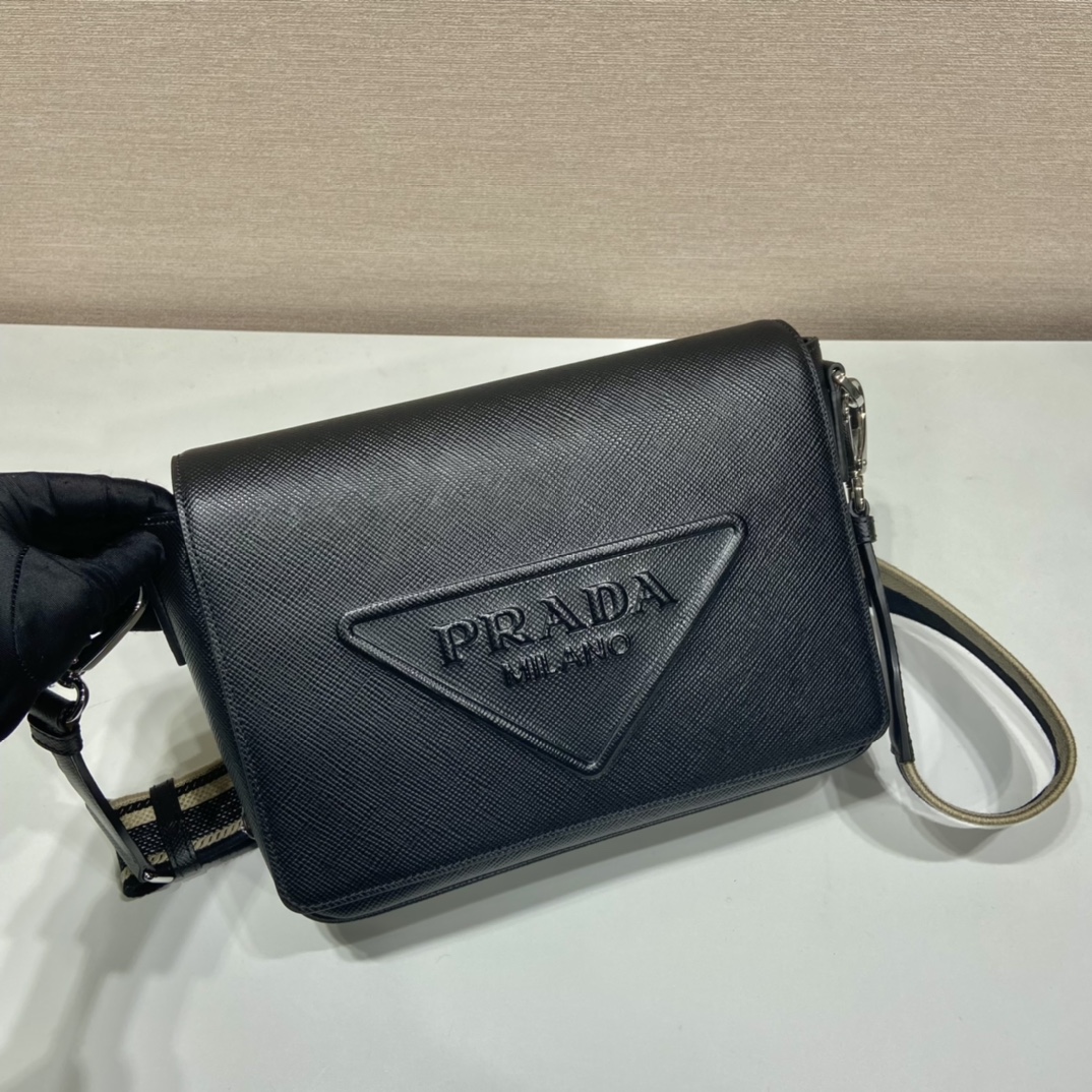 Pra*a saffiano leather shoulder bag