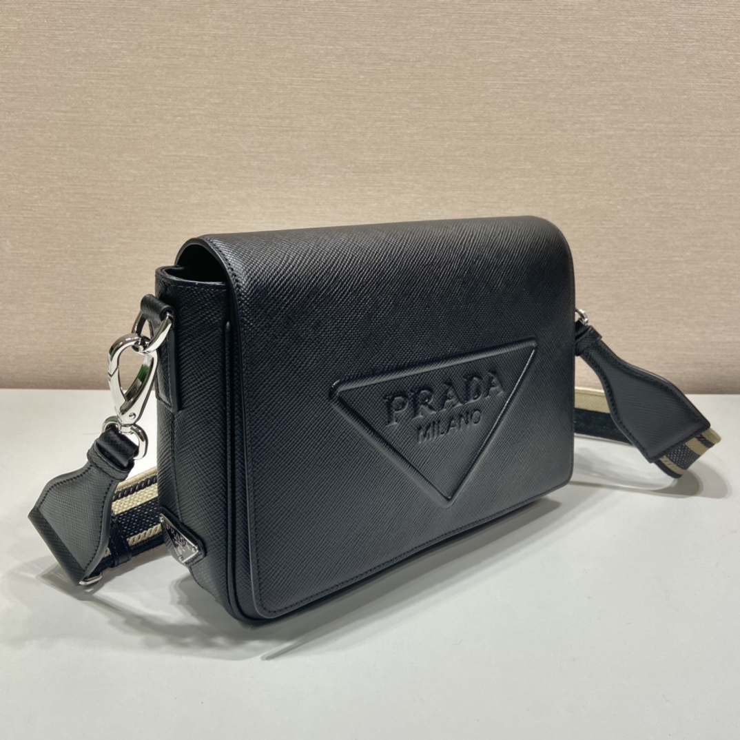 Pra*a saffiano leather shoulder bag