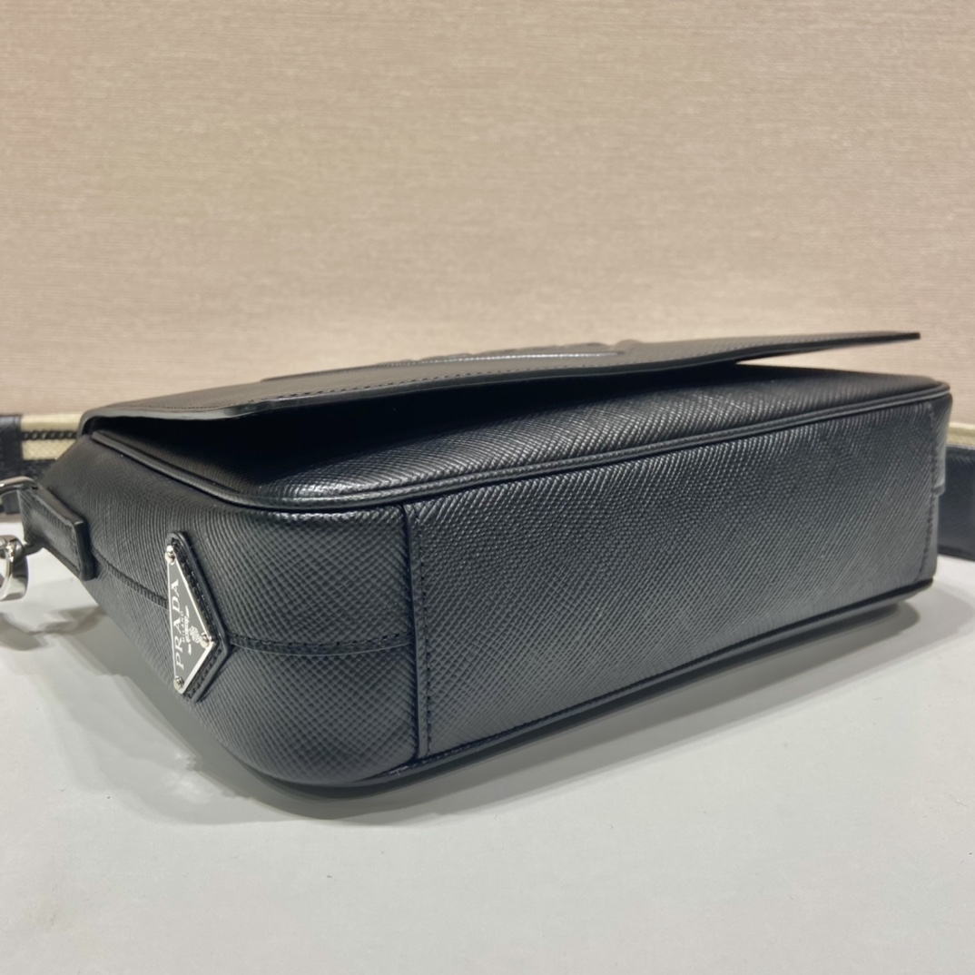 Pra*a saffiano leather shoulder bag