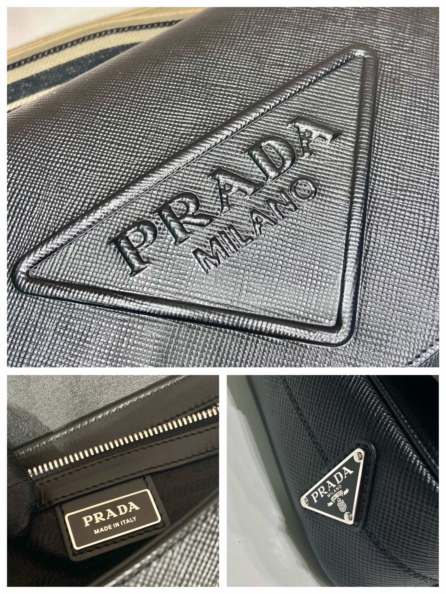 Pra*a saffiano leather shoulder bag