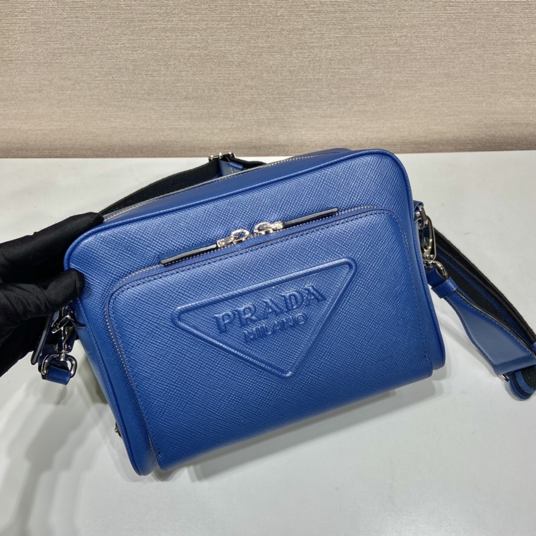Pra*a saffiano leather shoulder bag