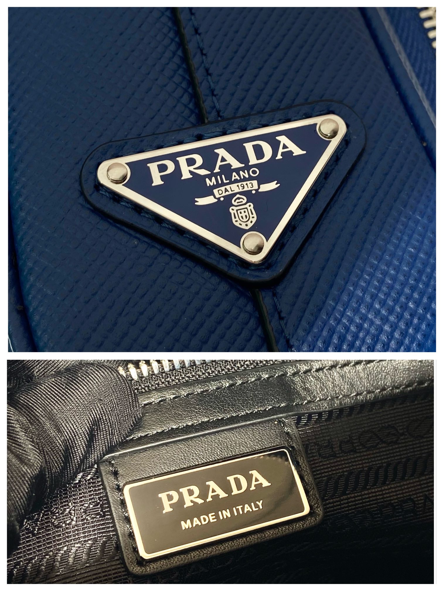 Pra*a saffiano leather shoulder bag