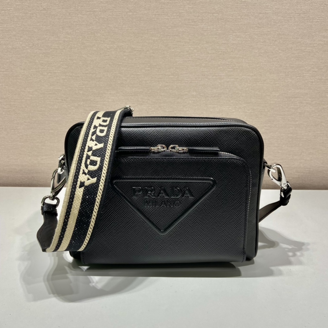 Pra*a saffiano leather shoulder bag