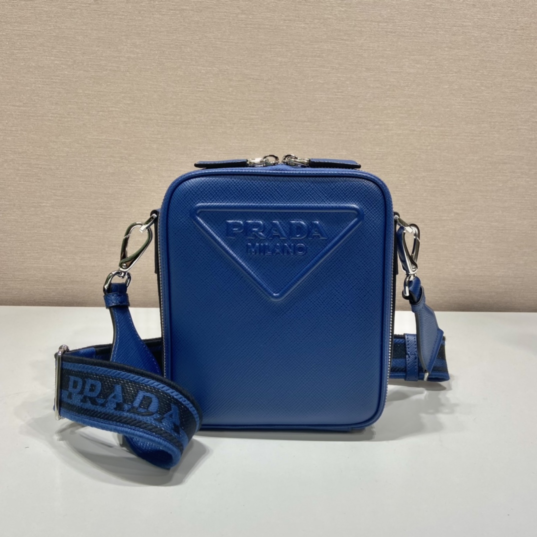 Pra*a saffiano leather shoulder bag