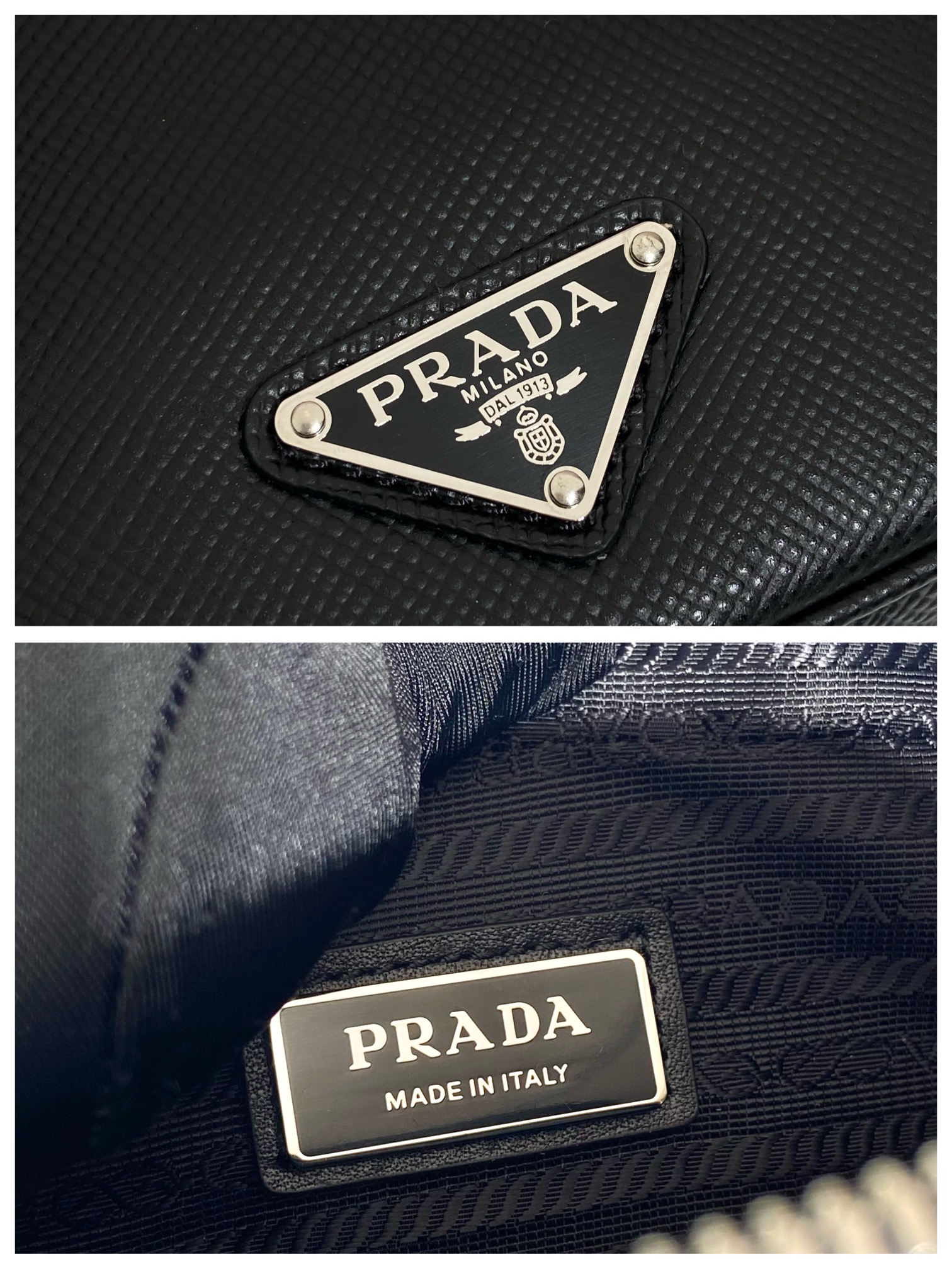 Pra*a saffiano leather shoulder bag