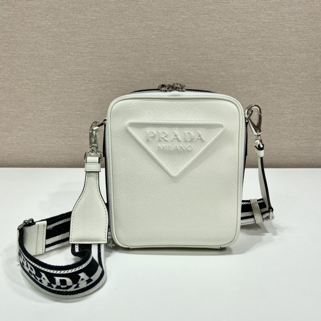 Pra*a saffiano leather shoulder bag