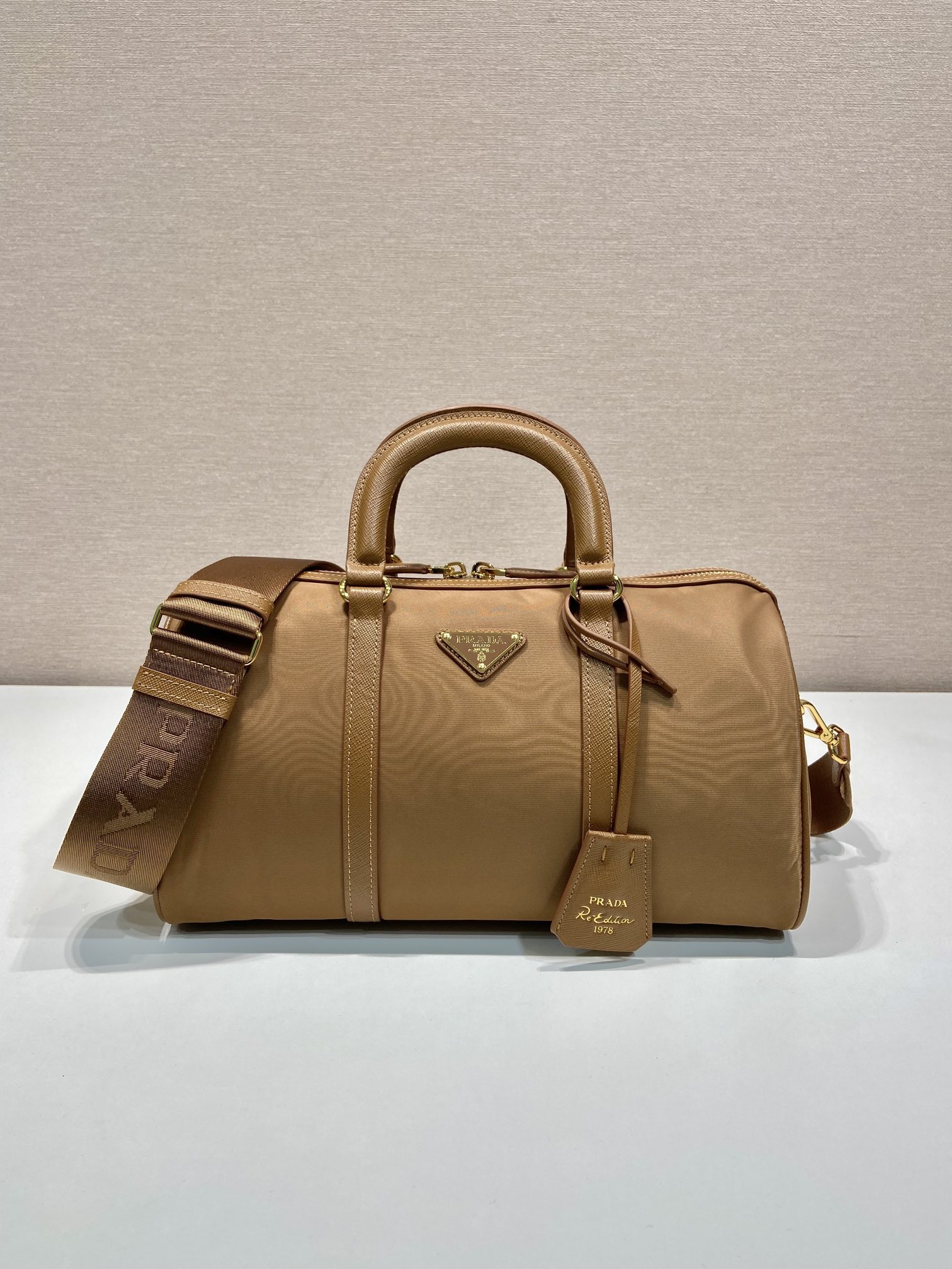 Pra*a re-edition 1978 medium re-nylon and saffiano leather top-handle bag