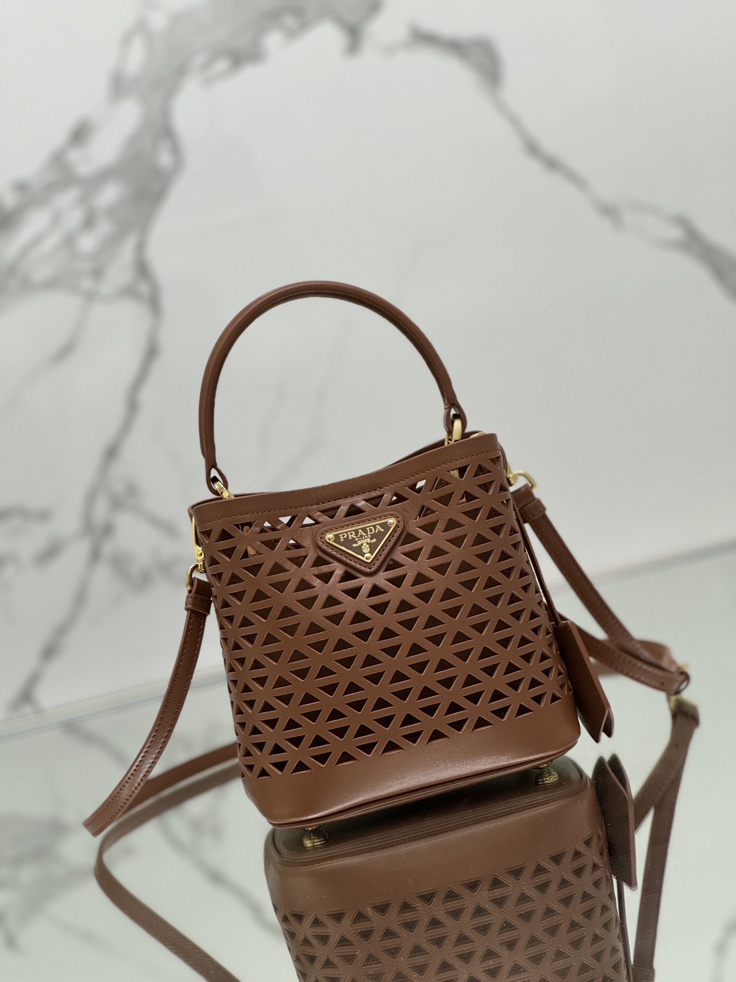 Pra*a small saffiano leather bag