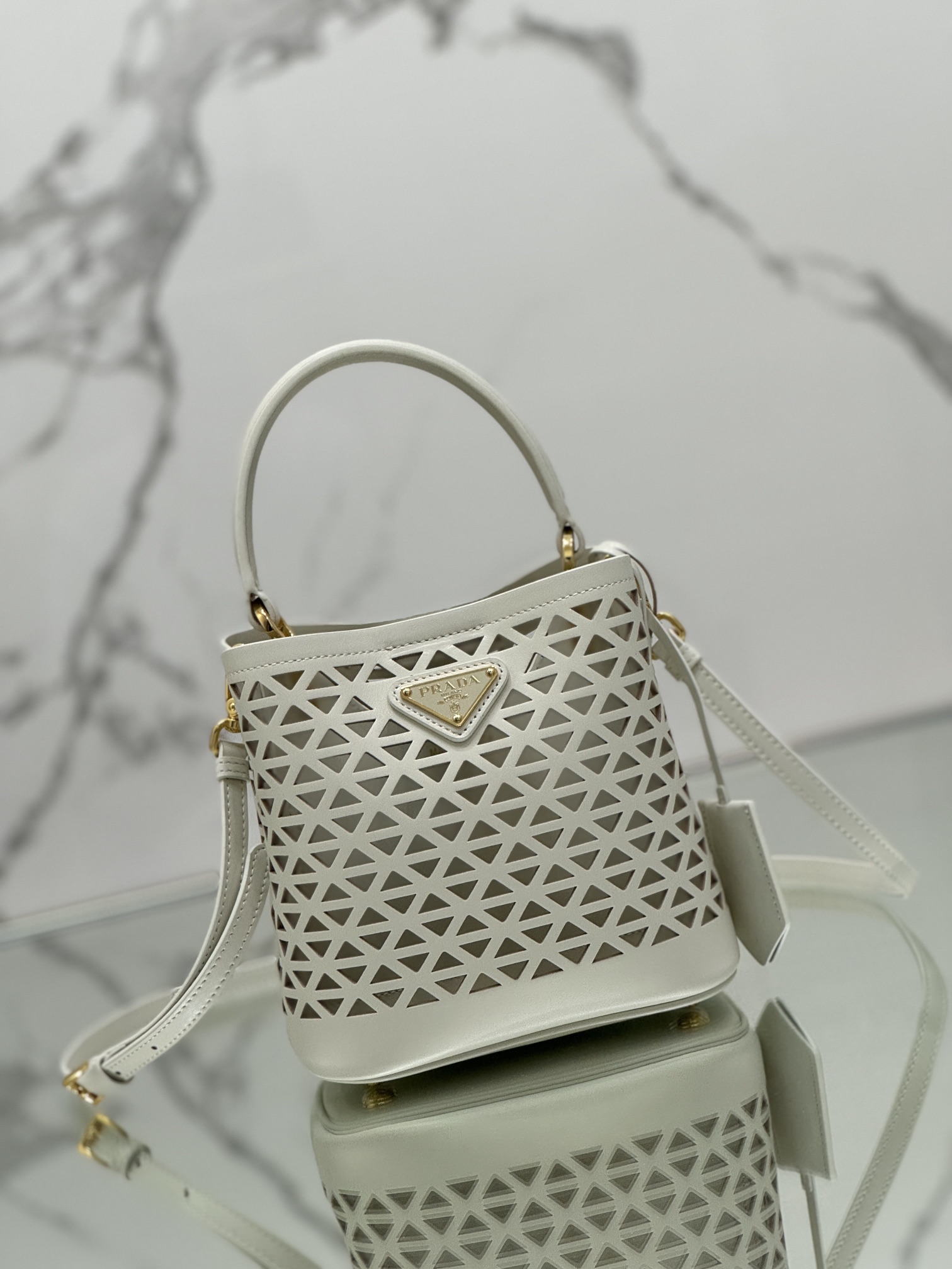 Pra*a small saffiano leather bag