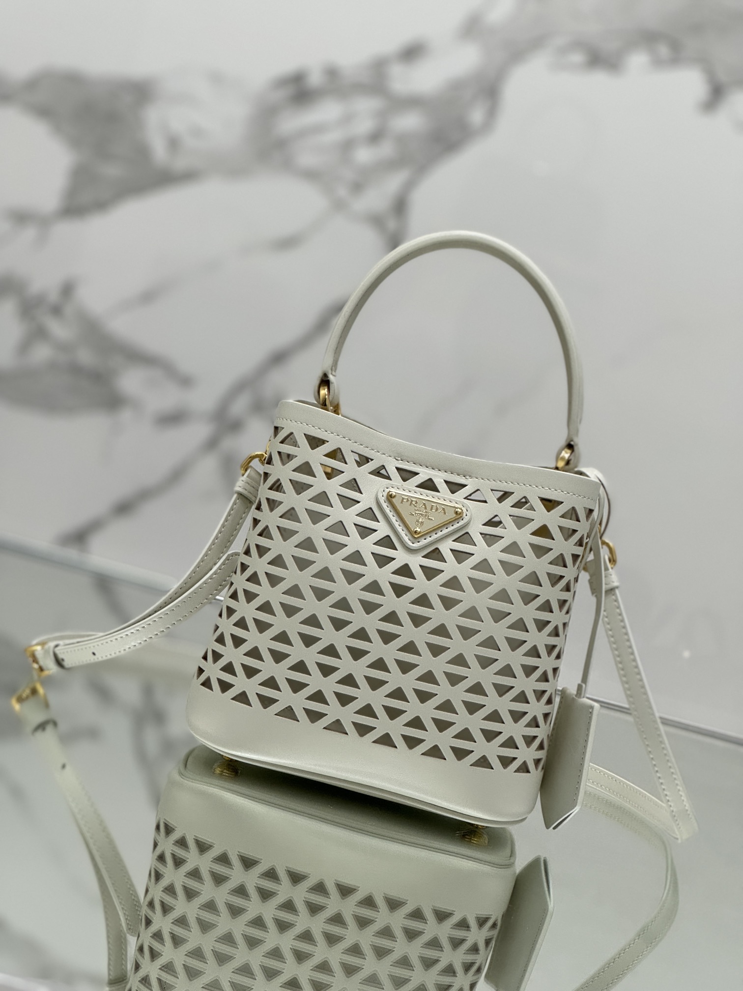 Pra*a small saffiano leather bag