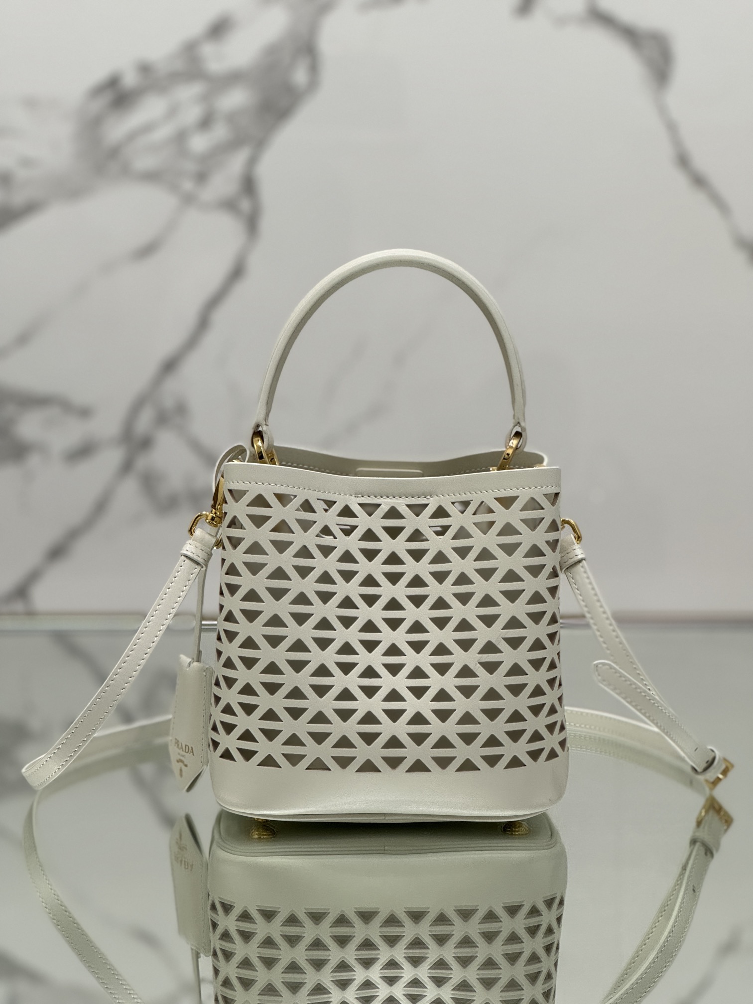 Pra*a small saffiano leather bag
