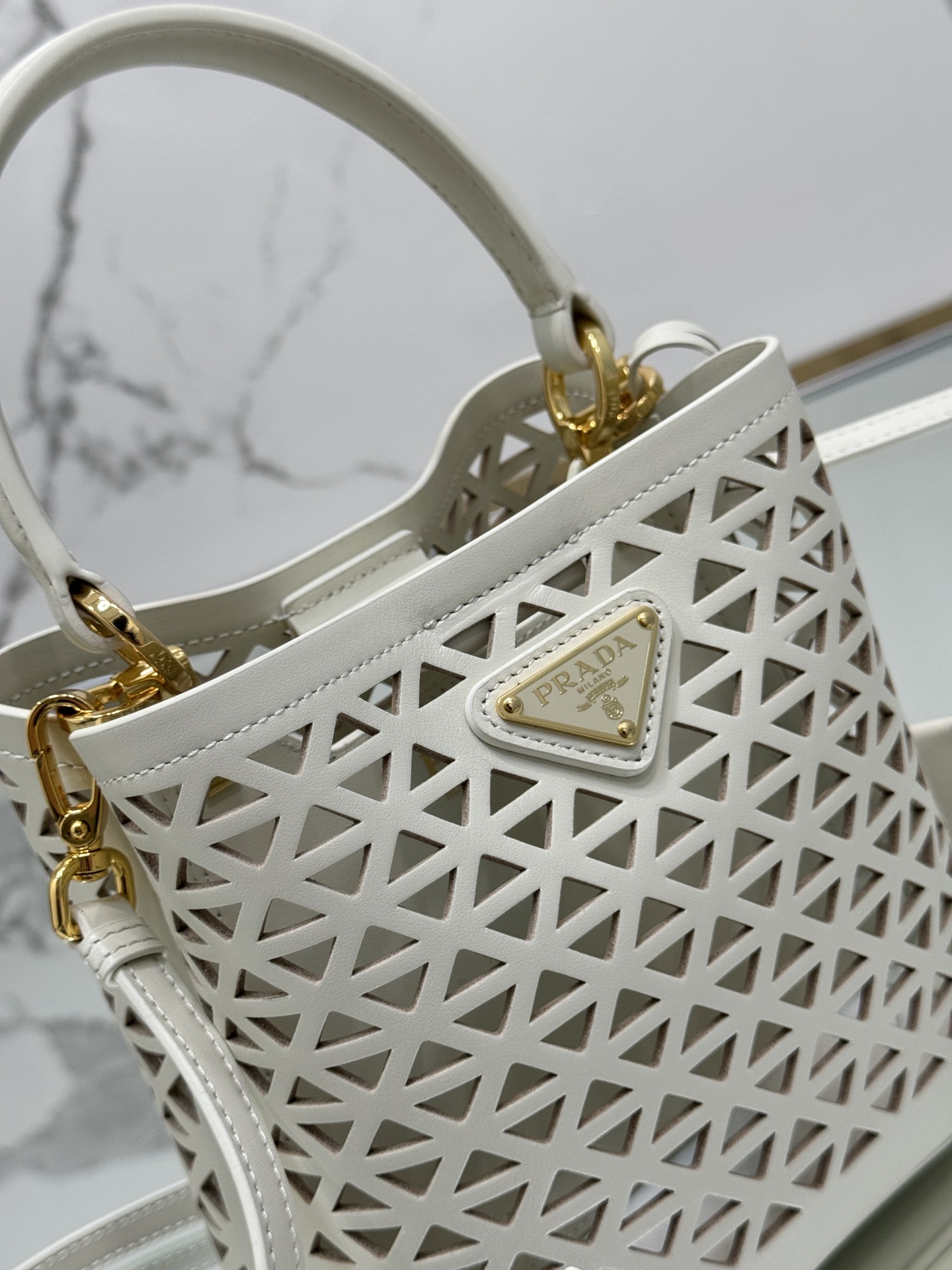 Pra*a small saffiano leather bag