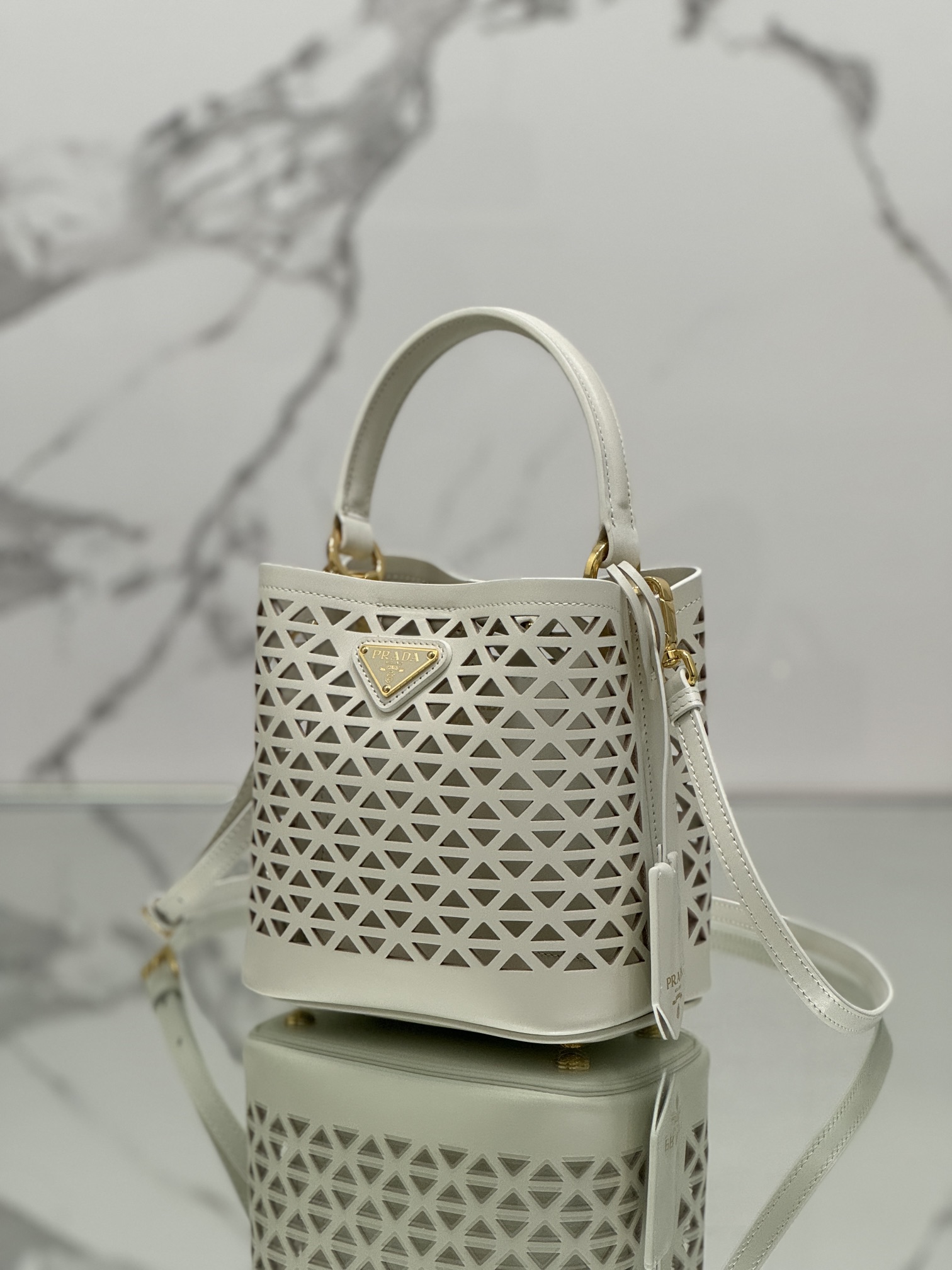Pra*a small saffiano leather bag