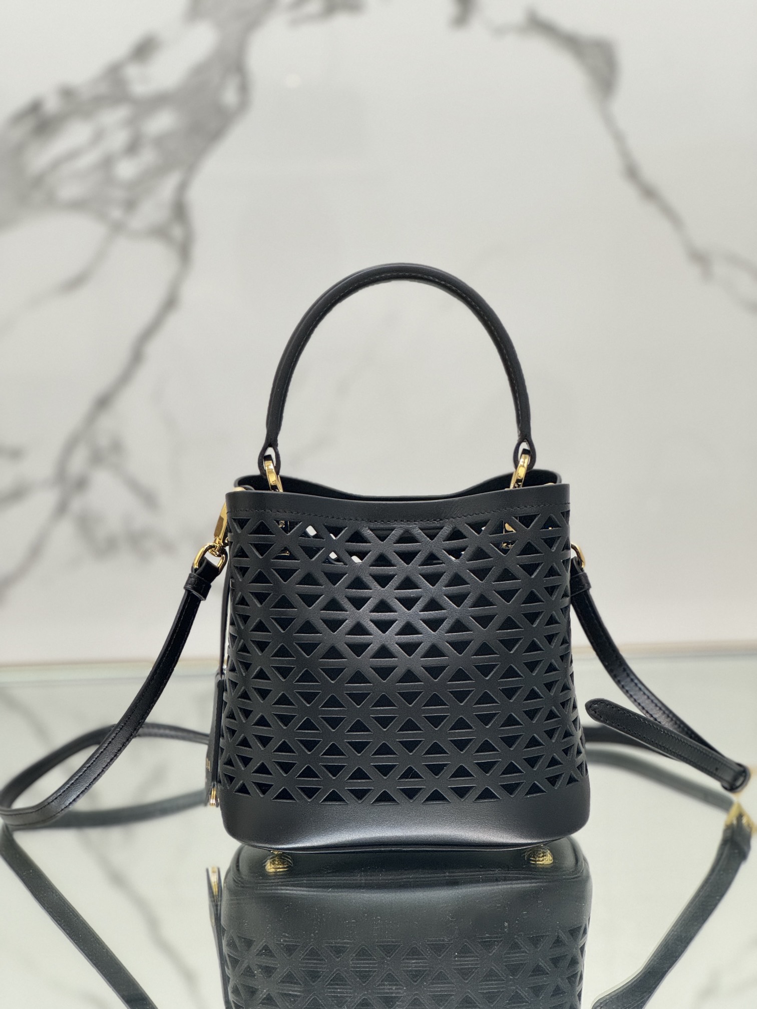 Pra*a small saffiano leather bag