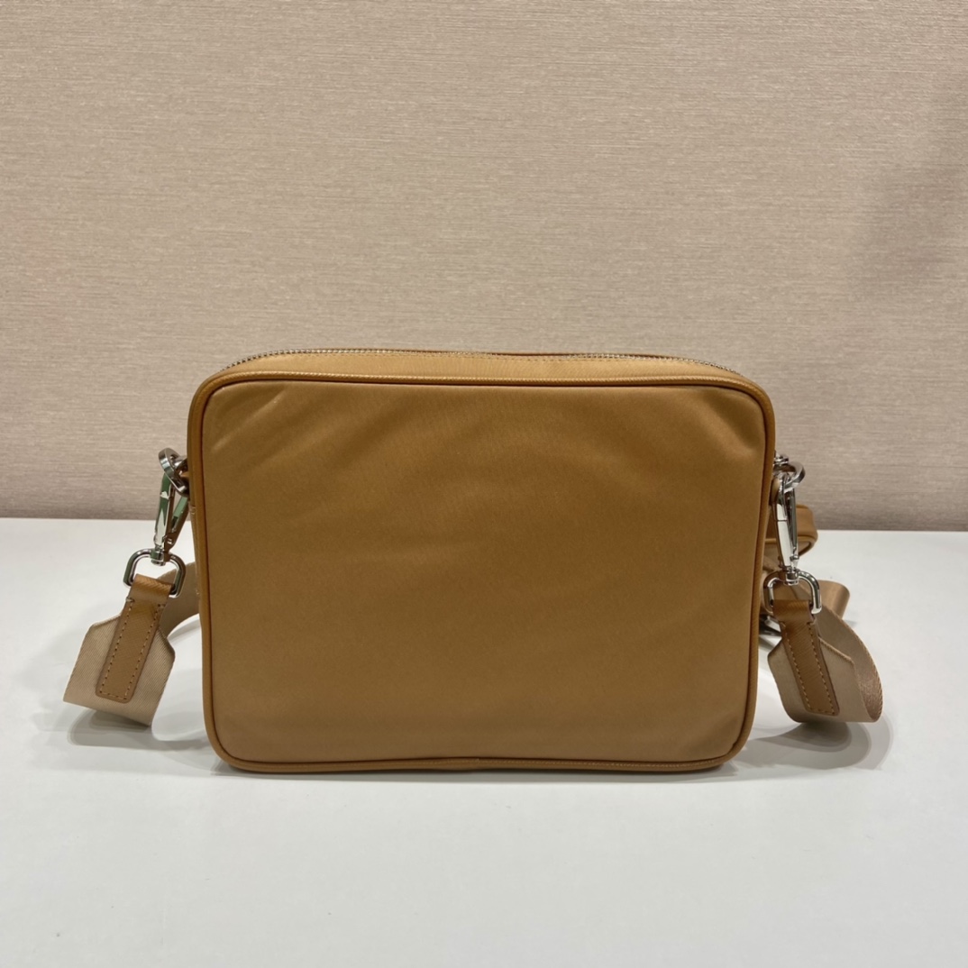 Pra*a re-nylon and saffiano leather shoulder bag