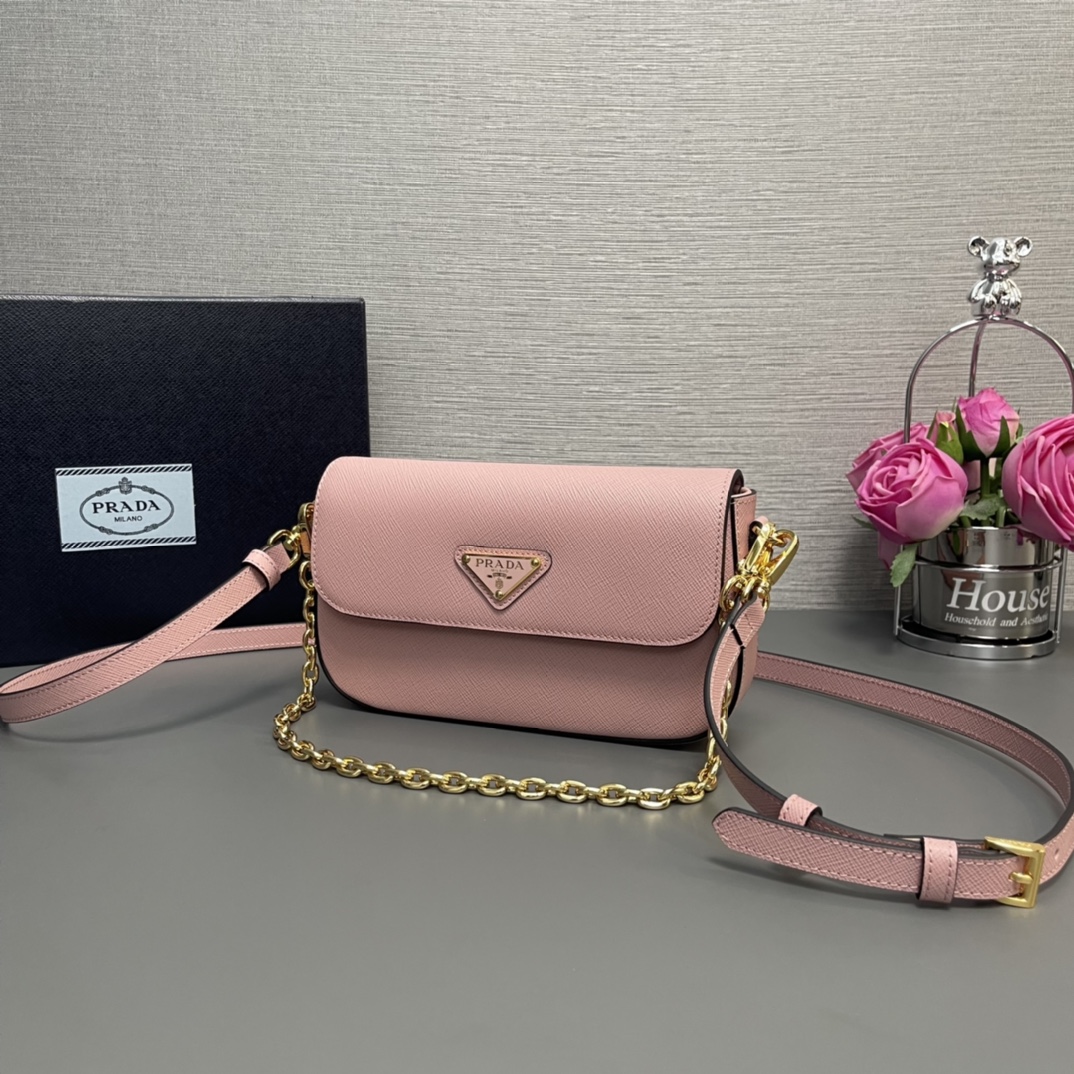 Pra*a saffiano leather mini-bag