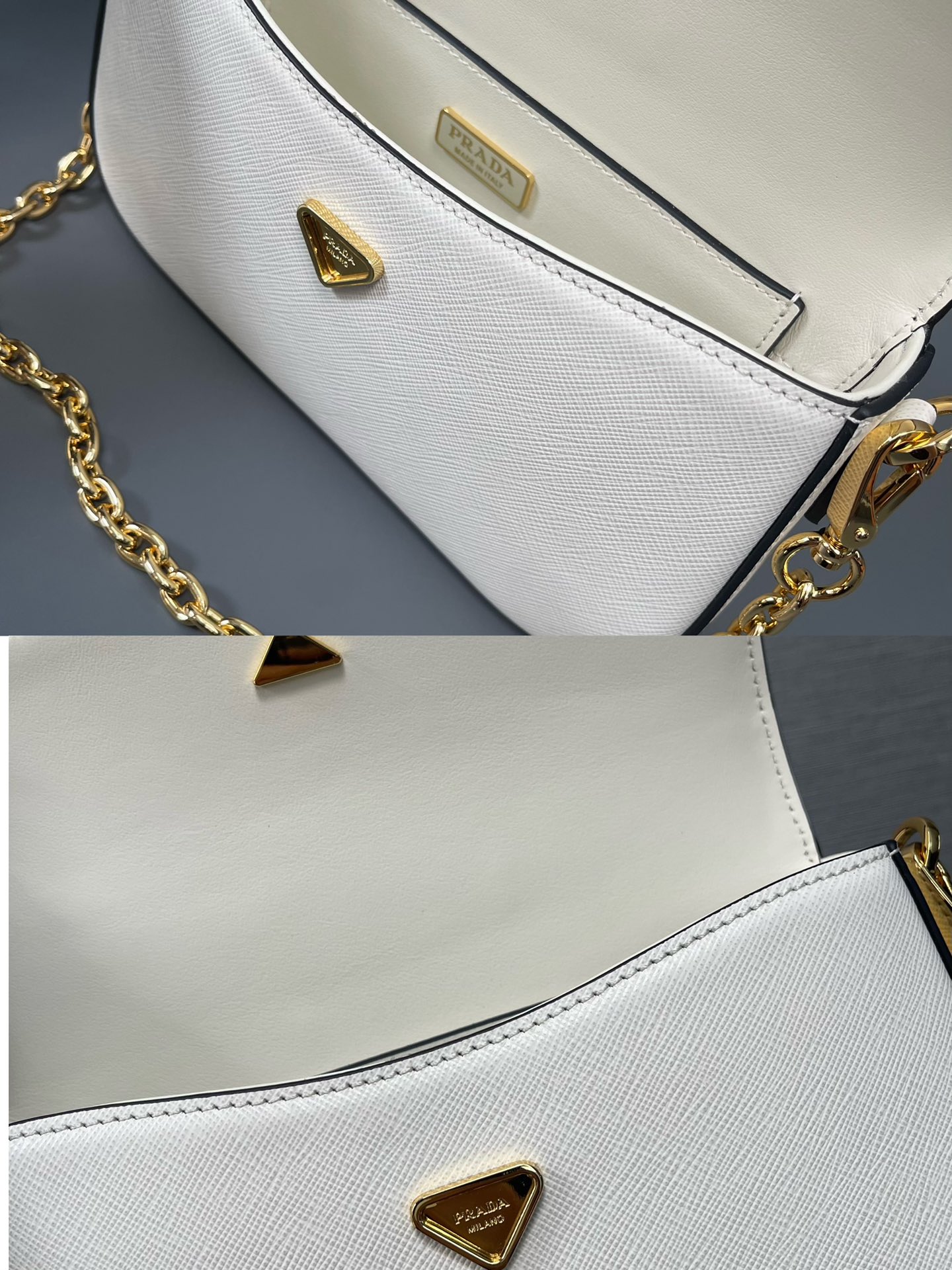 Pra*a saffiano leather mini-bag