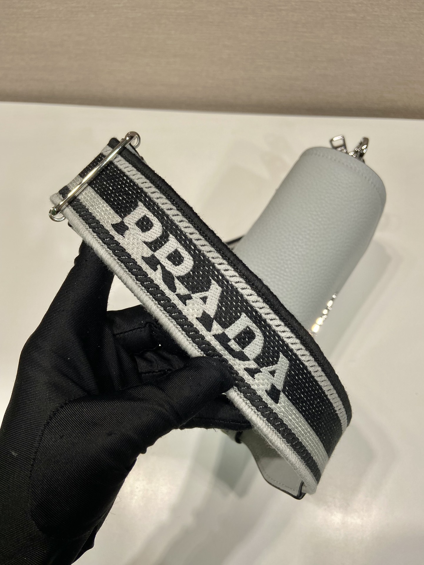 Pra*a leather shoulder bag