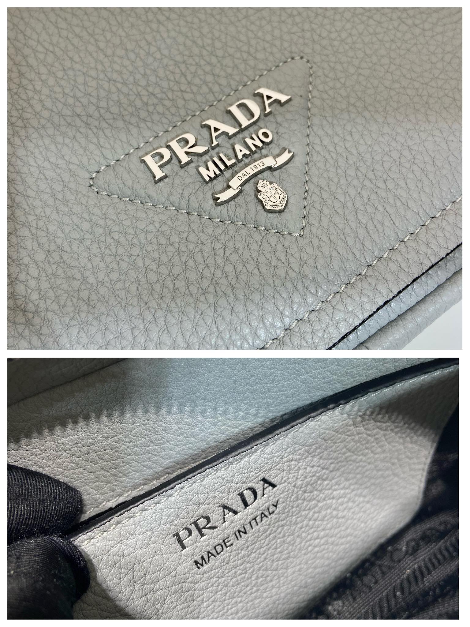 Pra*a leather shoulder bag