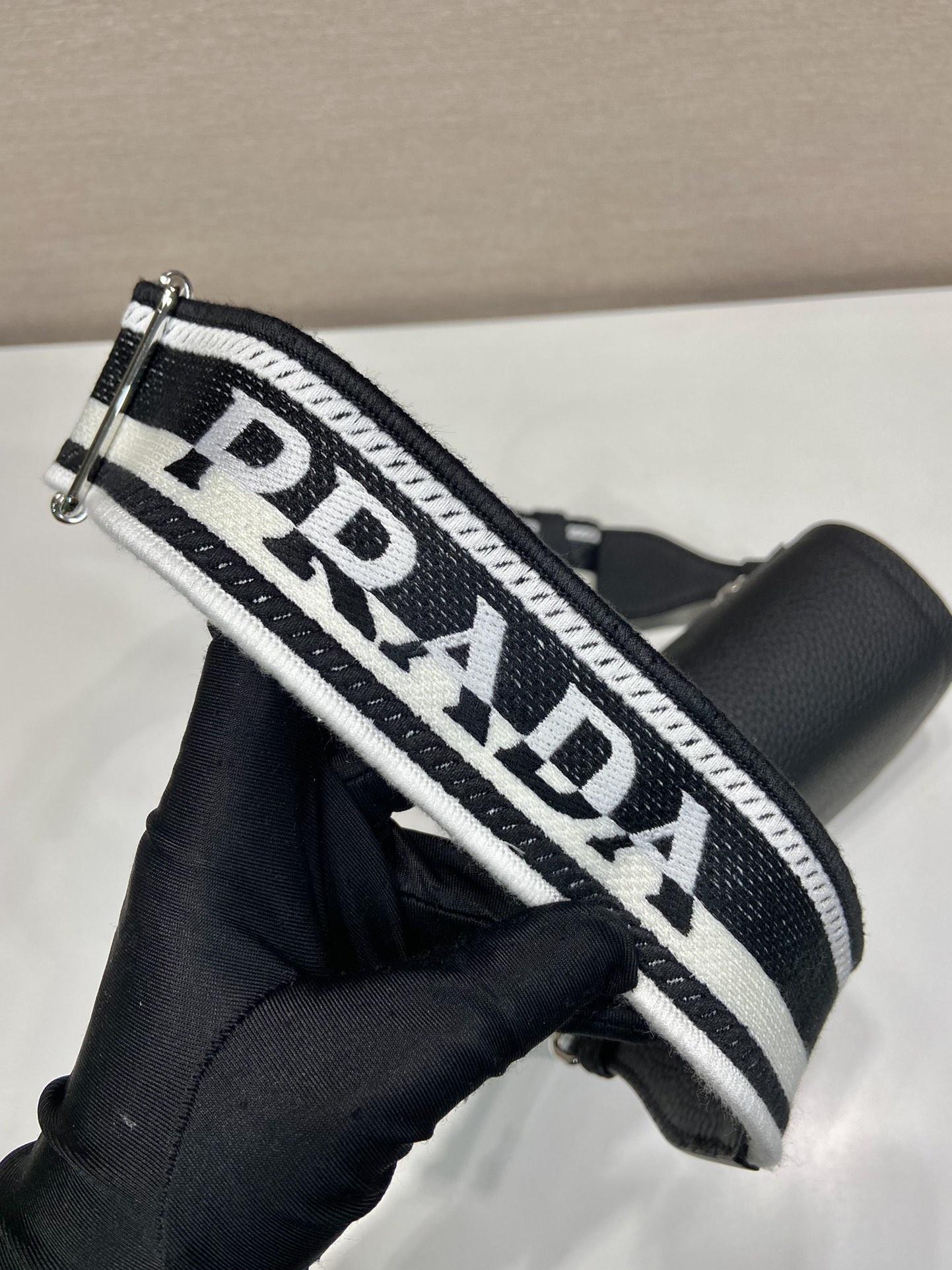 Pra*a leather shoulder bag