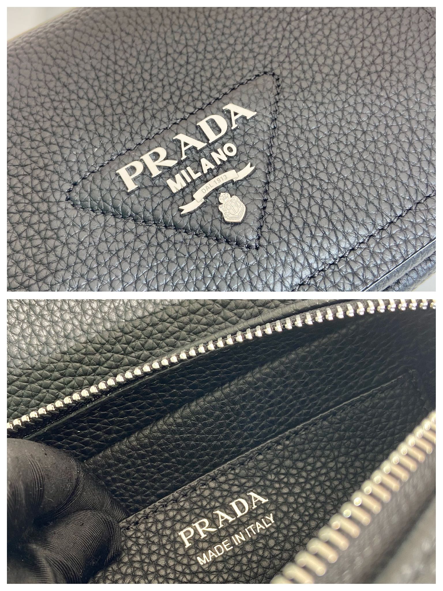 Pra*a leather shoulder bag
