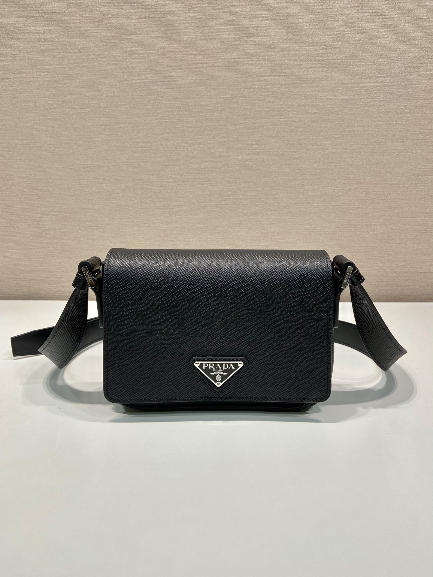 Pra*a saffiano leather shoulder bag