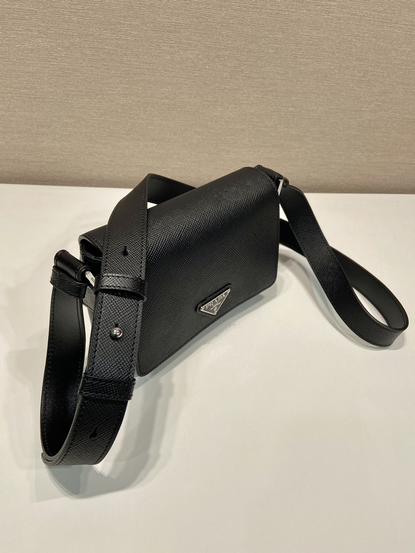 Pra*a saffiano leather shoulder bag