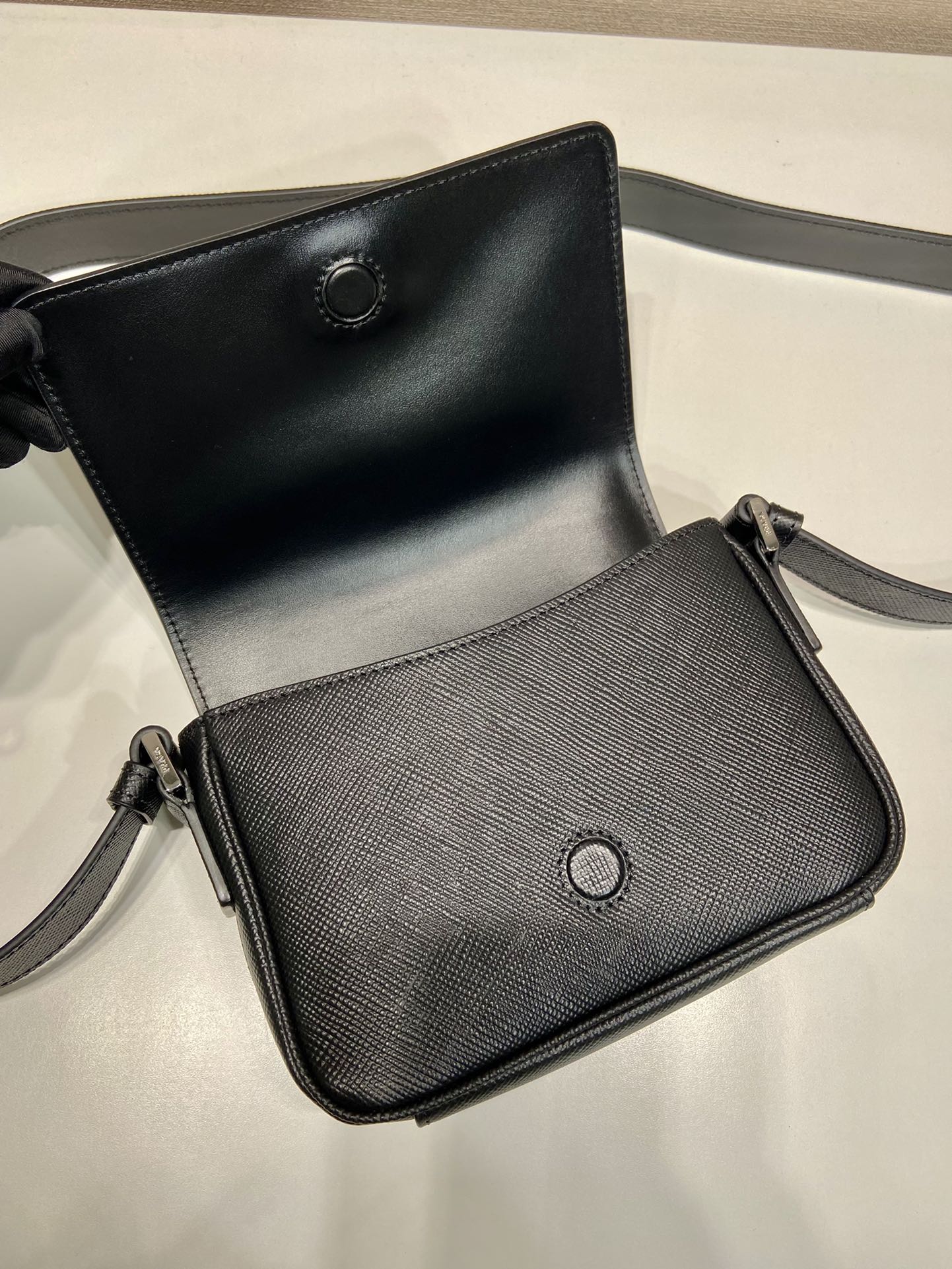 Pra*a saffiano leather shoulder bag