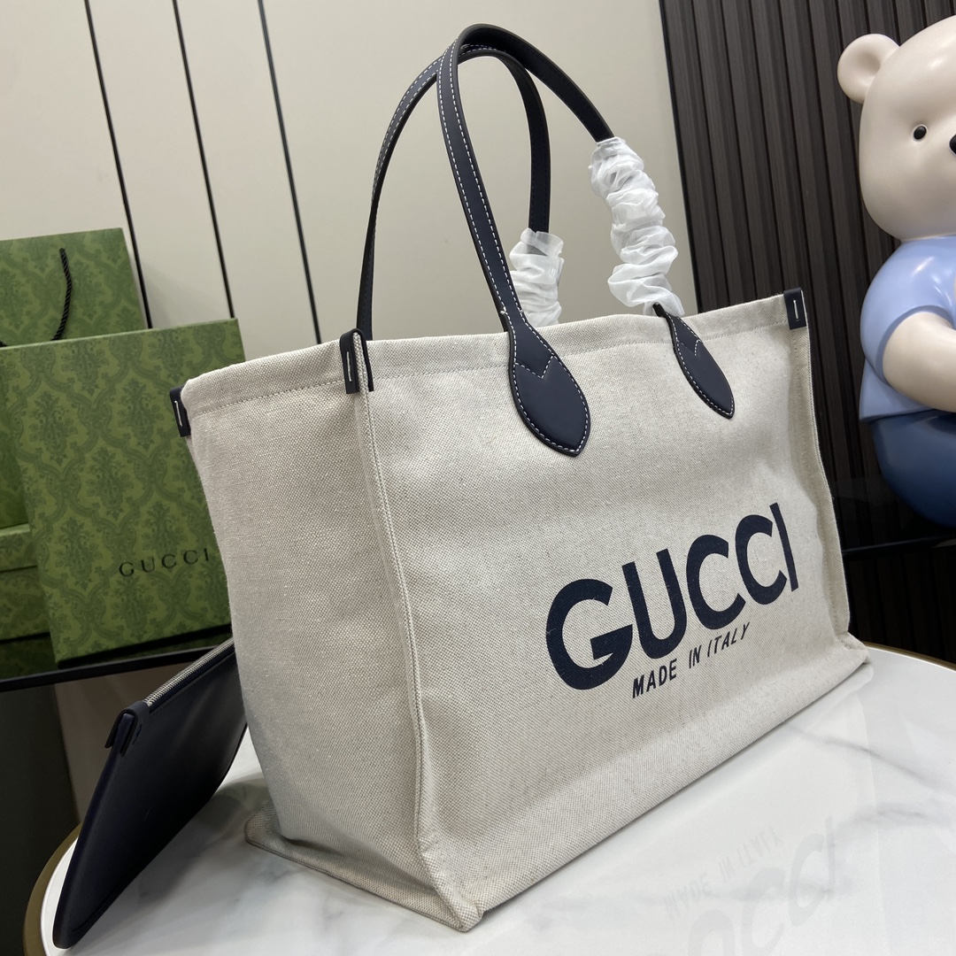 G*u*i medium tote bag with G*u*i print